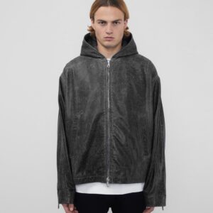 Colebuxto Hoodie Leather Jacket