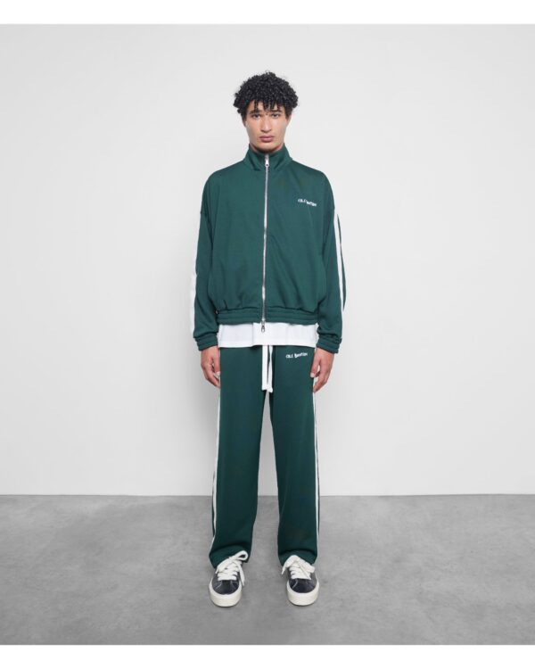 Hand Embroidery Track Jacket Green