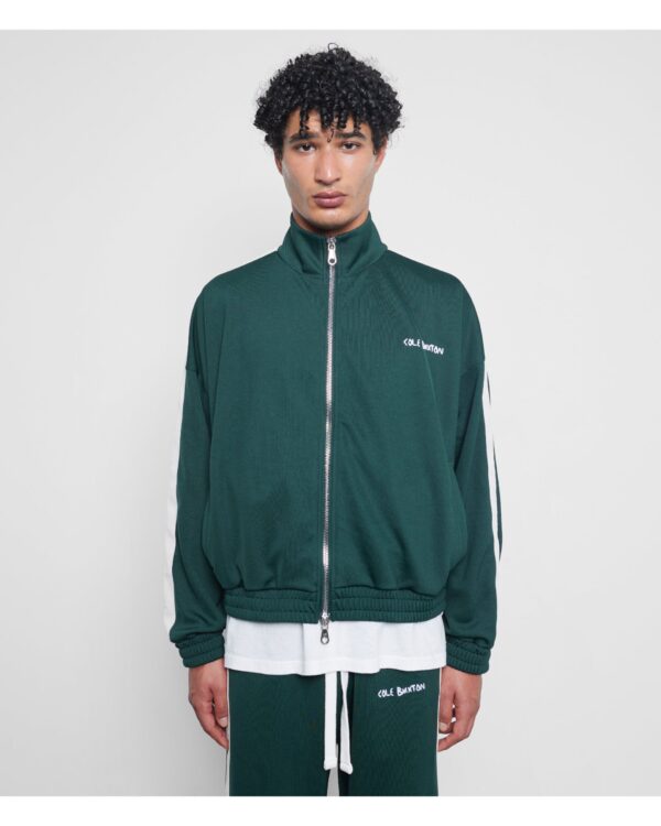 Hand Embroidery Track Jacket Green