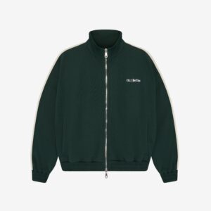 Hand Embroidery Track Jacket Green